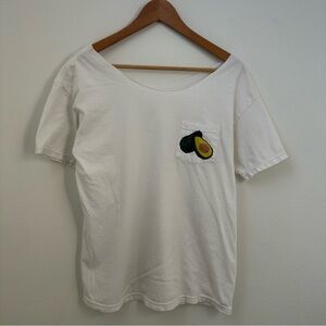 Avocado Graphic Pocket Off the Shoulder Tee
